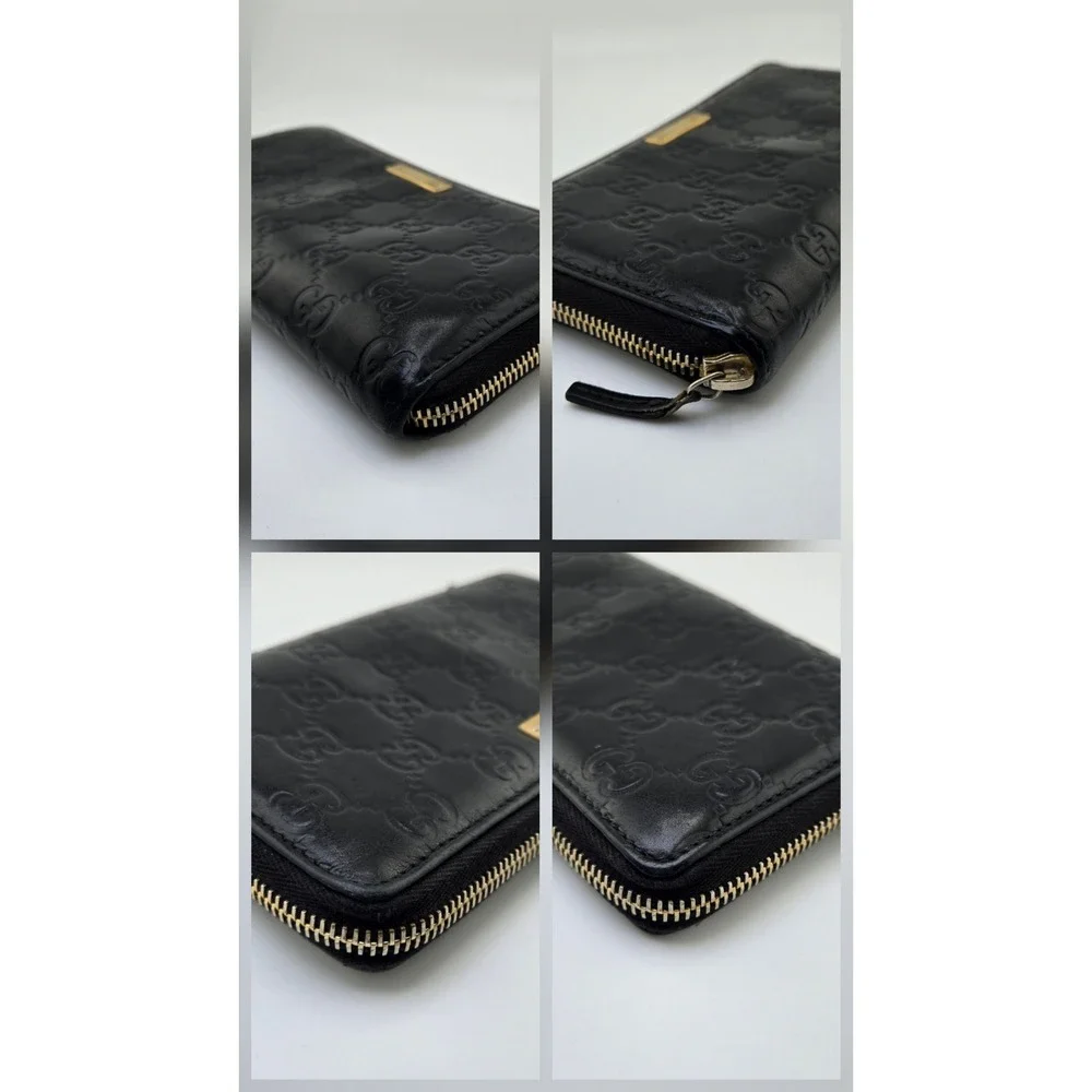 Gucci Guccissima Zip Around Wallet Black Leather GG Monogram 112724-496334 - Picture 4 of 10